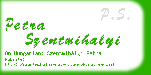 petra szentmihalyi business card