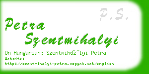 petra szentmihalyi business card